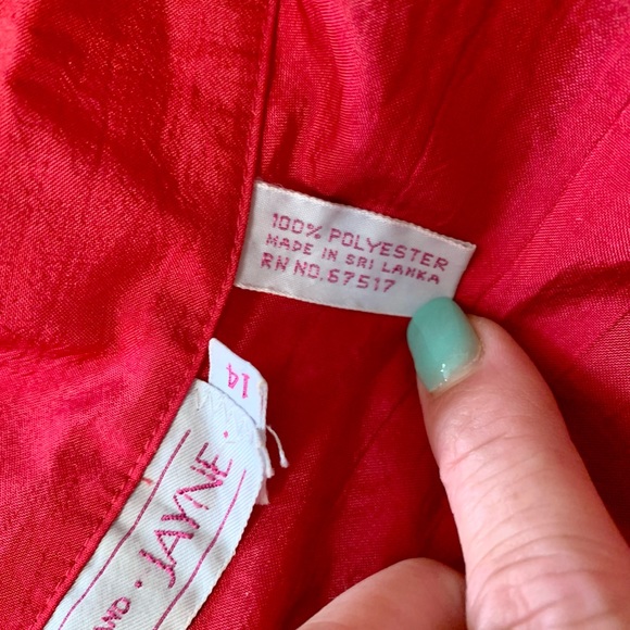 80s vintage long sleeved red blouse 🍒 - Picture 6 of 9